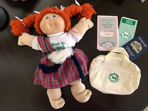 Cabbage Patch Kid World Traveler Scotland Doll Red Pigtails Blue Eyes Vtg 1985 - Picture 1 of 20