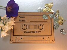 50 Wedding Song Request Cards Kraft/Brown- Cassette Shape (A7 Size)