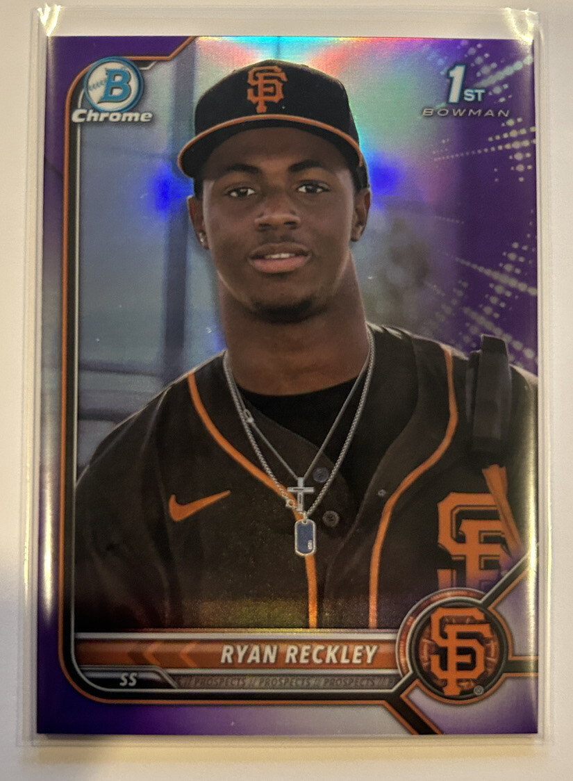 RYAN RECKLEY 2022 Bowman Chrome 1ST BOWMAN PURPLE REFRACTOR /250 BCP-163 Giants