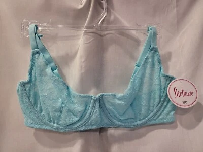 Flirtitude Bra, Sheer Turquiose, Size 32C **BRAND NEW** - Image 1 of 4