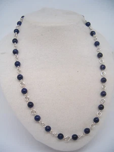 Collana in Argento 925 con Sodalite naturale - Girocollo Pietre Dure Blu - Imagen 1 de 8