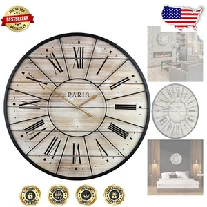 Elegant 24-Inch Oversized Roman Numeral Wall Clock for Modern Living Spaces - Picture 1 of 10