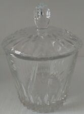 Vintage Ice Bucket Fine Cut Crystal Glass with Lid and Tongs Bucket 6" High
