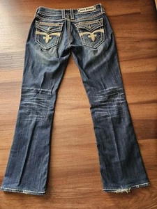 Rock Revival Womens Bootcut Jeans Embellished Size 27 Slight Distressed - Picture 1 of 14