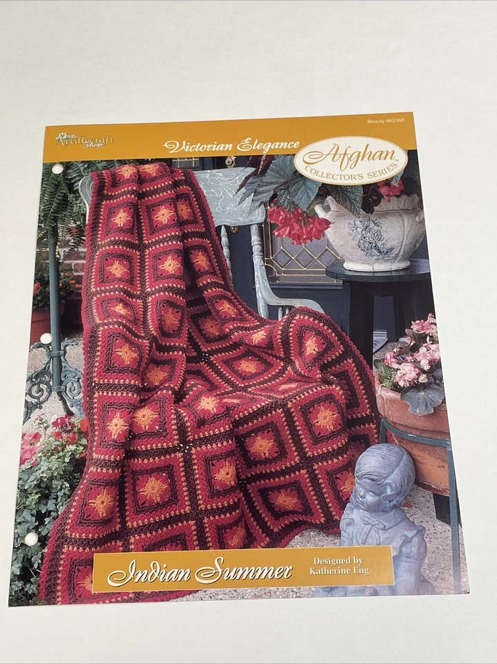 Indian Summer Afghan Victorian Elegance Crochet Pattern Card Needlecraft Shop - Image 1 of 4