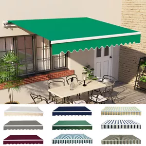 More details for patio diy manual awning garden canopy sun shade retractable shelter top fabric