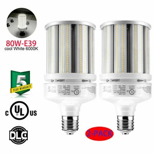 (2 PACK) 80W LED Corn Bulb Light For School Office Garage E39 6000K Cool White - Picture 1 of 11