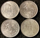 Mexique lot de 4 pièces 1 peso KM496 QUATRE pièces en circulation beau monde pièces