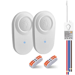 Smart Home LED Light Switch Set 433MHz 110V Remote Control IP66 Waterproof White - Picture 1 of 12