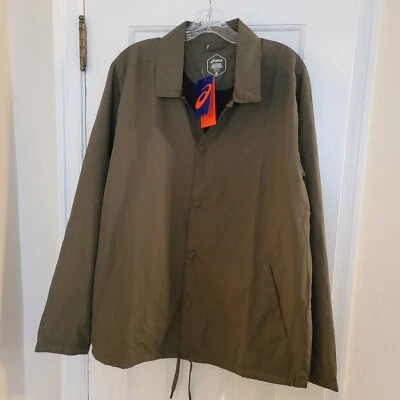 Jaqueta corta-vento Asics Snap Down tamanho grande nova com etiquetas - Imagem 1 de 4