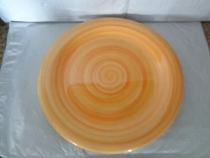 "Espiral - Pintado a mano - Remolino amarillo - Plato de cena - 10,5" - Imagen 1 de 2