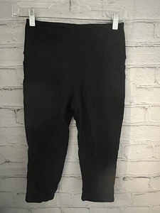 Sketchers Plain Black Activewear Pant Crop STRETCH Big Girl's Size Small - Picture 1 of 8