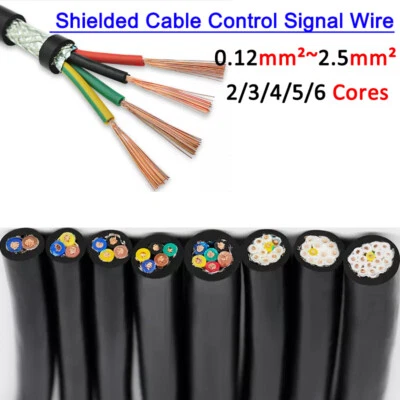 RVVP Shielded Cable 2/3/4/5/6 Cores 0.12mm² ~ 2.5 mm² Control Signal Copper Wire - Image 1 of 4