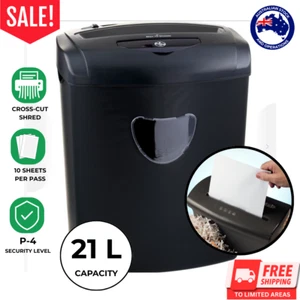 Paper Shredder Office Combo Cross Cut 10 Sheets CDS Credit Cards AUS Stock 21L - Picture 1 of 3