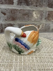Swan Vase Planter Candy Dish Rainbow of Colors Hand Painted Japan - Picture 1 of 7