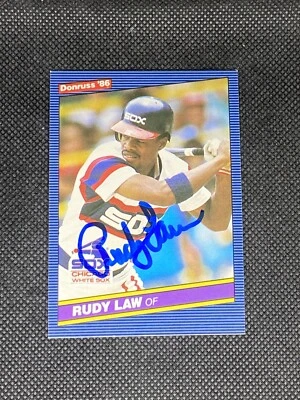 Rudy Law Chicago White Sox 1986 Donruss Signed Auto Card #632 ~ COA - Image 1 of 3