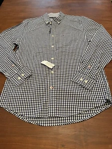 Tommy Hilfiger Blue & White Gingham Style Button Men Shirt, size Small Petite - Picture 1 of 5