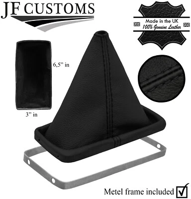 BOTA DE ENGRANAJE DE CUERO GRANO SUPERIOR PUNTADA NEGRA + MARCO DE METAL SE ADAPTA A CORVETTE C3 77-81 Foto 1 de 2