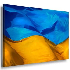 Flagge Ukraine Leinwandbild AK Art Bilder Mehrfarbig Kunstdruck Wandbild TOP XXL - Bild 1 von 5
