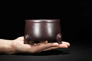 Maceta de arcilla china vintage Yixing Zisha de 4,5 pulgadas hecha a mano bonsai decoración de escritorio para el hogar  - Imagen 1 de 9