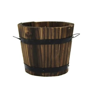 Mini Burnt Wood Bucket Planters - All Quantities! Favours Mini Plant Pots - Picture 1 of 2