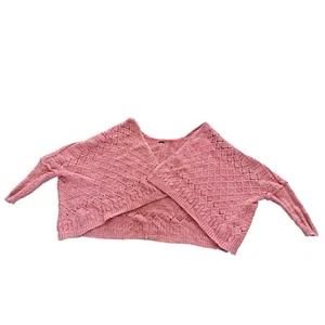 Free People Cropped Strick Cardifan Pullover Flügelärmel Koralle Small Frühling - Bild 1 von 8