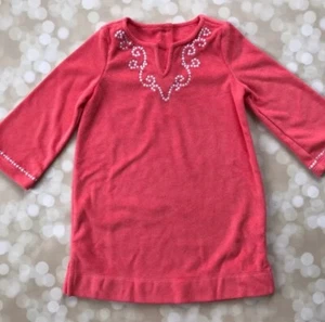 NWTS Janie And Jack Girls Swim Terry Cover Up Coral Capri 4t Swimsuit Dress - Picture 1 of 1