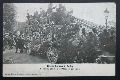 AK Zirkus Barnum & Bailey Prungwagen gelaufen 1900 - Bild 1 von 2