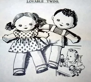 *OTTIME BAMBOLE GEMELLE vintage anni 50 e abbigliamento modello da cucire non tagliato - Foto 1 di 1