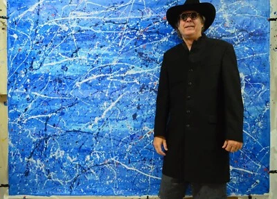 Pintura profesional estilo Pollock/Richter 84”X62” (7 pies) abstracta moderna XL Foto 1 de 4
