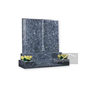 The Lawton Book Set Granite Headstone Blue Pearl - Picture 1 of 1
