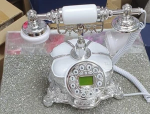 Telefono romano con quadrante rotante bianco cordino italiano vintage antico casa fissa - Foto 1 di 4