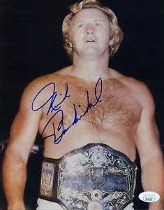 Foto brillante firmada por Nick Bockwinkel WWE WWF luchador 8x10 autenticada por JSA - Imagen 1 de 2