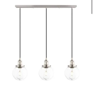 Phansthy Chrome Light Fitting 3 Light Edison Ceiling Hanging - Imagen 1 de 5