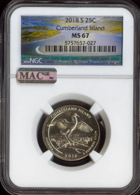 2018-S Cumberland Island Quarter NGC MS67 MAC Quality - Image 1 of 2