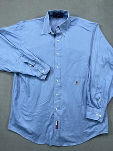 Tommy Hilfiger Arbeitshemd Herren 32 Ausschnitt 15,5 Langarm Knopfleiste Blau 1 - Bild 1 von 11
