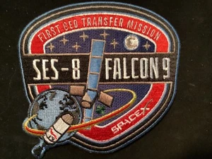 SPACEX FALCON 9 SES-8 FIRST GEO TRANSFER MISDION AUTHENTIC PATCH - Picture 1 of 2