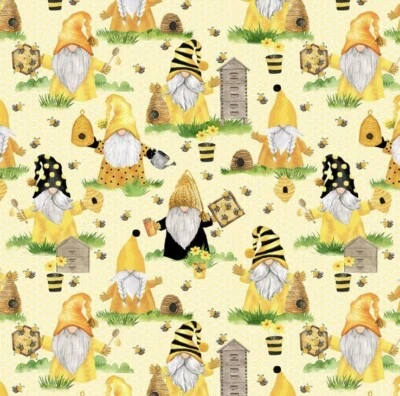 Fat Quarter Timeless Treasures Bee Honey Hive Summer Gonk 100% Cotton Fabric - Image 1 of 4