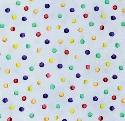 Tela de algodón de vidrio púrpura rojo verde a lunares Debbie Taylor-Kerman Henry 1 yarda Foto 1 de 4