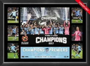 SYDNEY FC 2017 A-LEAGUE CHAMPIONS FRAMED LIMITED EDITION TRIBUTE PRINT - Picture 1 of 1