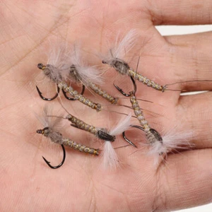 (NEUF) đŁLot 6 Leurres mouches de pĂȘche Ă la truite Poisson Tackle Insectes - Photo 1/8
