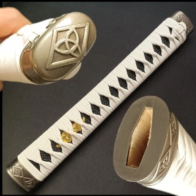 Tsuka con mango Ito de cuero blanco de 27 cm para espada samurai katana japonesa Foto 1 de 4