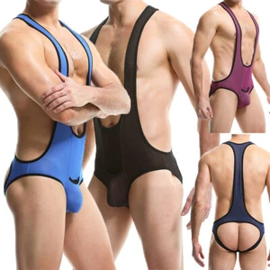 Sexy Hombres U Bolsa Convexa Calzoncillos Body Correa Deportiva Culo Abierto Mono Peluche - Imagen 1 de 47