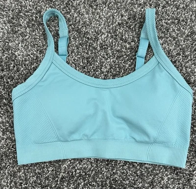 Old Navy Active Sports Bra Womens L Blue Seamless Bralette Go Dry Unlined - Image 1 of 2