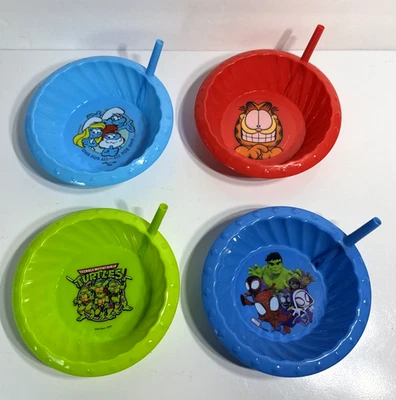 Sippy Bowl Built-In Straw Spidey, Smurfs, Garfield, TMNT, SpongeBob SquarePants - Image 1 of 4