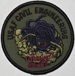 USAF Fuerza Aérea Ingeniería Civil PRIME BEEF OD Verde 3" Parche SUBDUADO Militar - Imagen 1 de 3