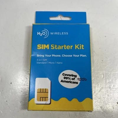 Nuevo SELLADO H20 Inalámbrico Sim Starter Kit Tarjeta ¡Envío Gratis! Foto 1 de 2