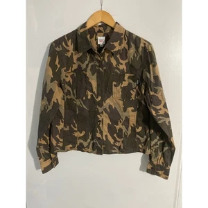 Emanuel Ungaro Liberte Jacke Damen Gr. 14 braun camo leichte Baumwolle Army - Bild 1 von 5