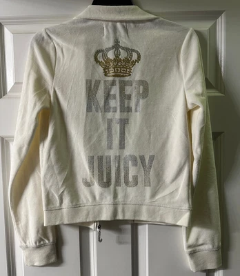 NWT Juicy Couture Icons Angel Velour Zipper Track Jacket Size S Keep It Juicy - Image 1 of 4