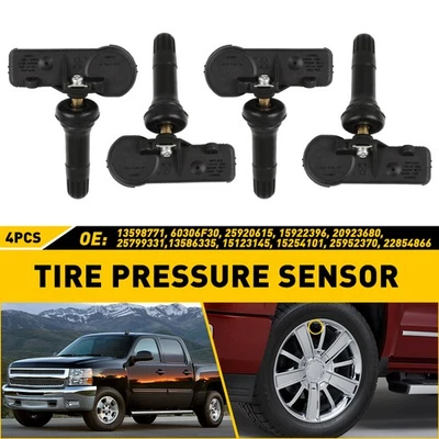 4x Sensores de monitoreo de presión de neumáticos TPMS 13598771 para Yukon GMC XL 1500 2500 P Foto 1 de 4